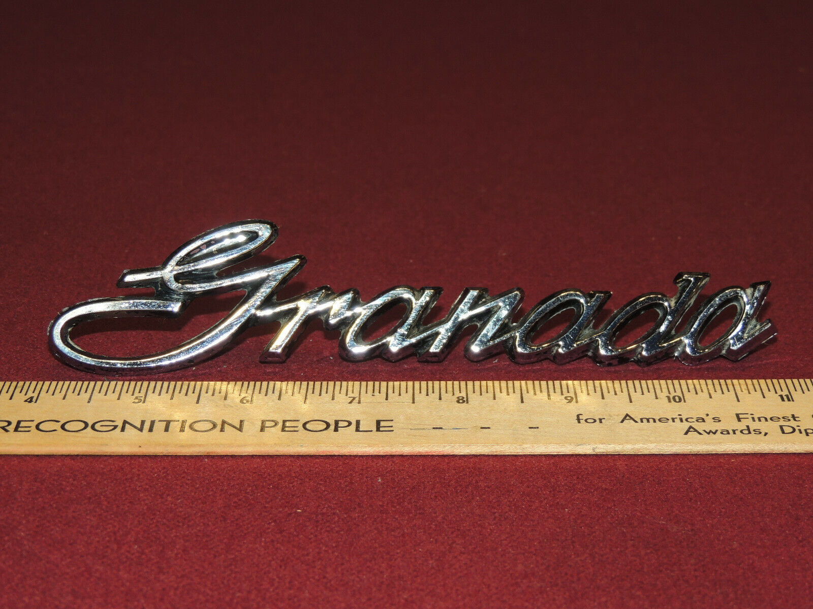 OEM Ford Granada Emblem Tag Ornament, Metal