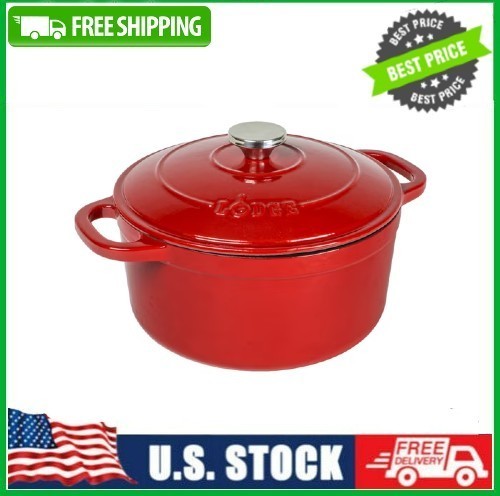 1 pack Lodge Enameled Cast Iron Dutch Ovens - 5.5 Quart Red