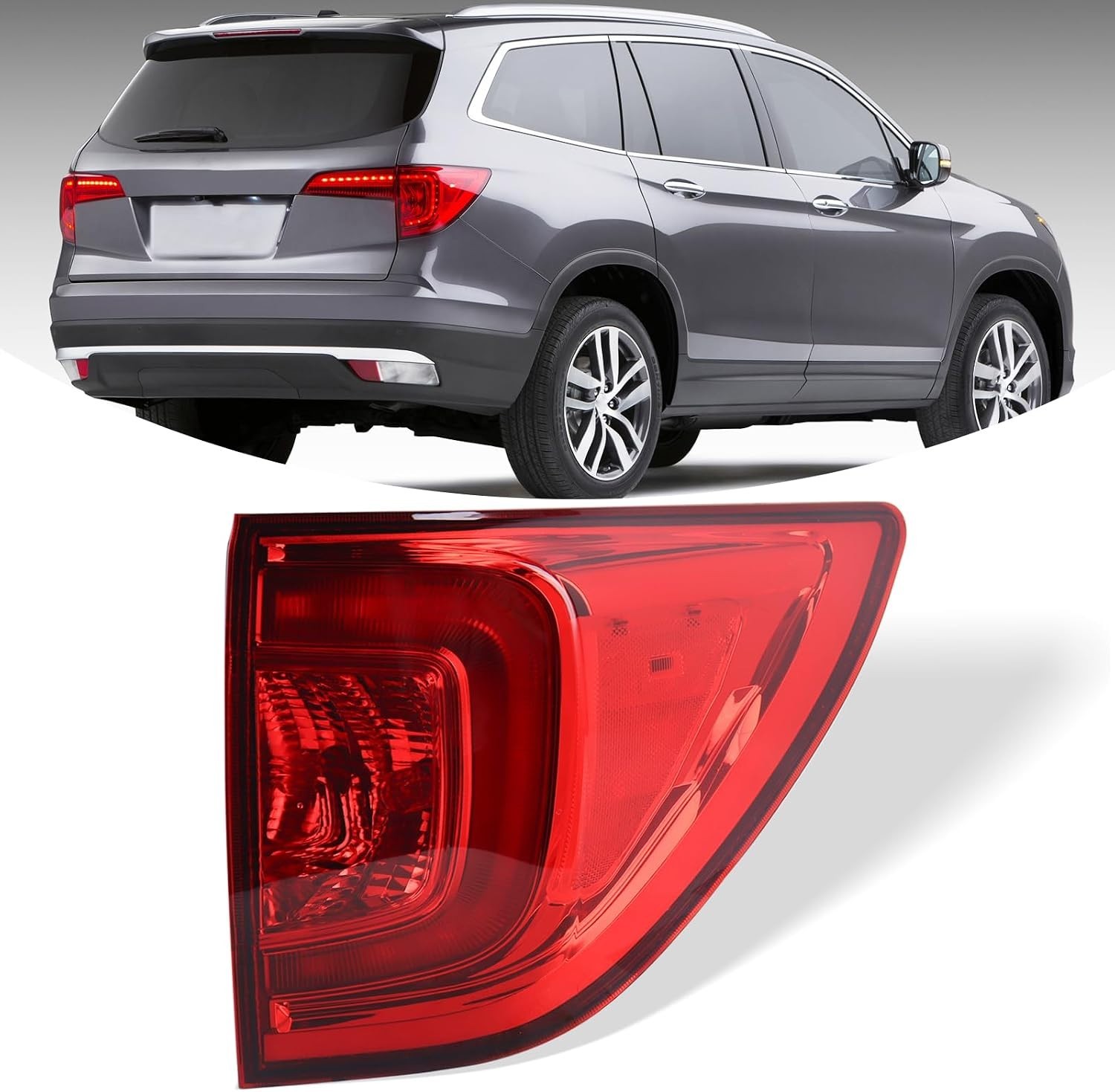 Right Outer Tail Light for 2016-2018 Honda Pilot Passenger Side Rear Brake Lamp