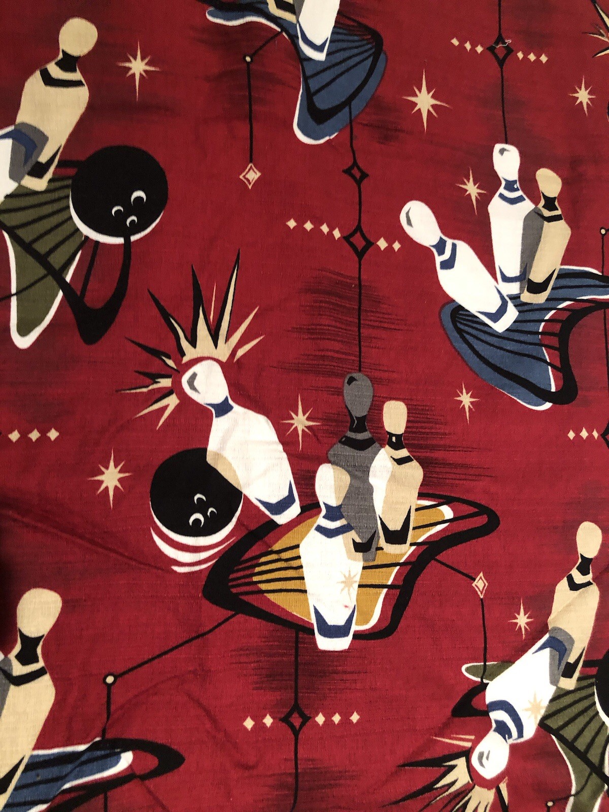 Vintage look new Robert Kaufman barkcloth, mid-century style, excellent