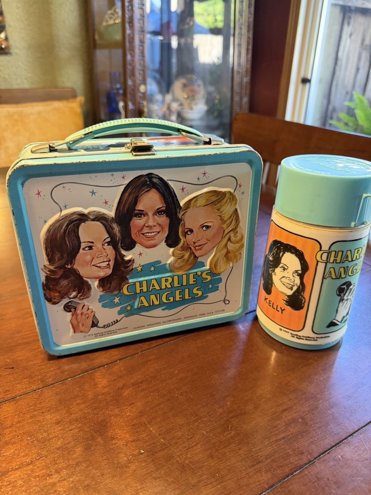 Vintage Charlie's Angels 1978 Alladin Metal Lunch Box With Thermos