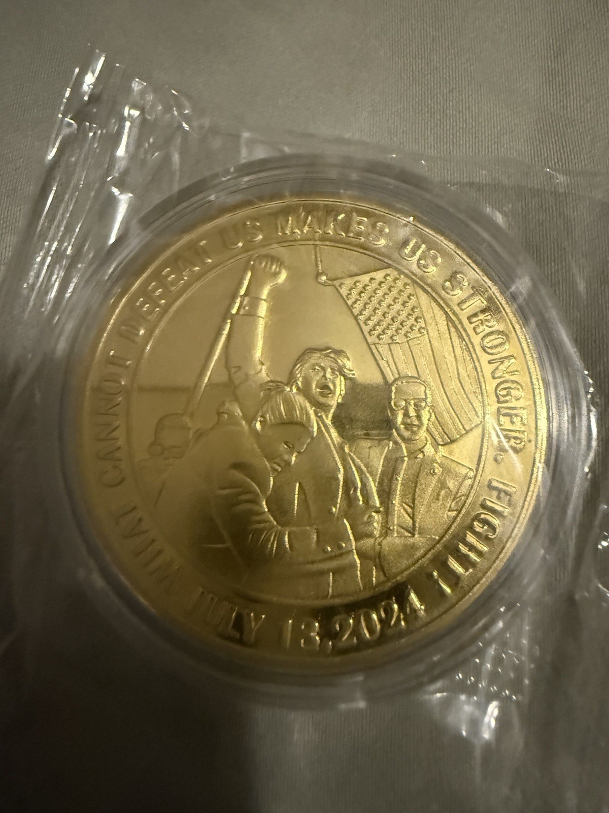 President Donald J Trump Gold Plated “Fight” Coin (the Butler, PA Incident