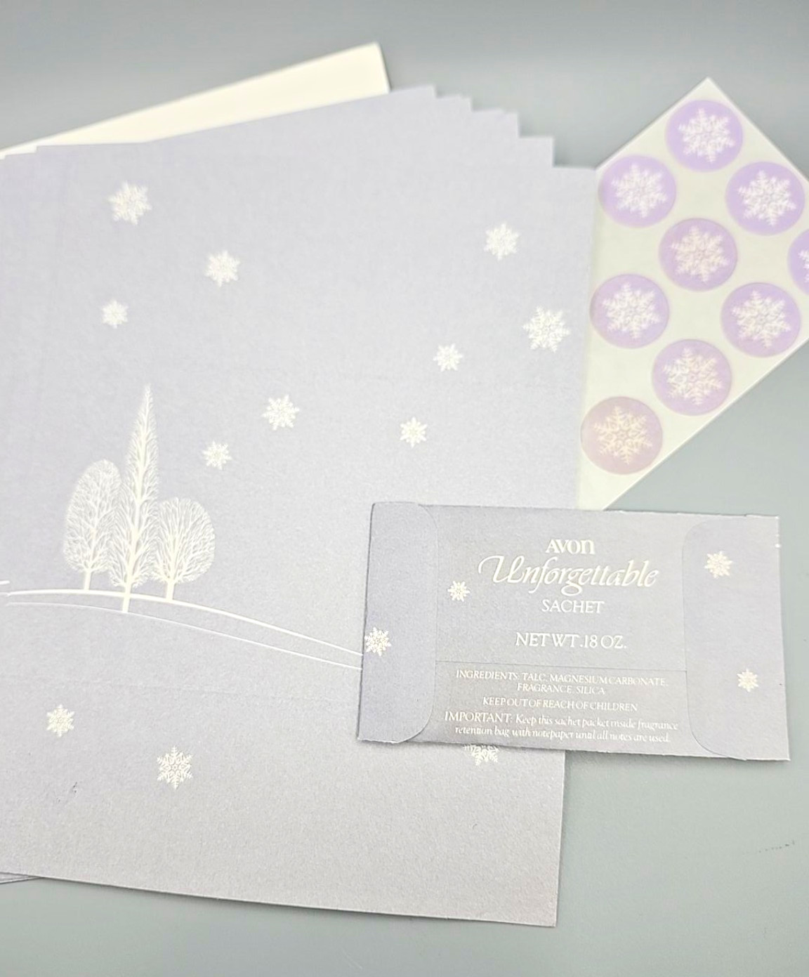 Vintage Avon Unforgettable Scented Stationery 9 Sheets Stickers Sealed Sachet