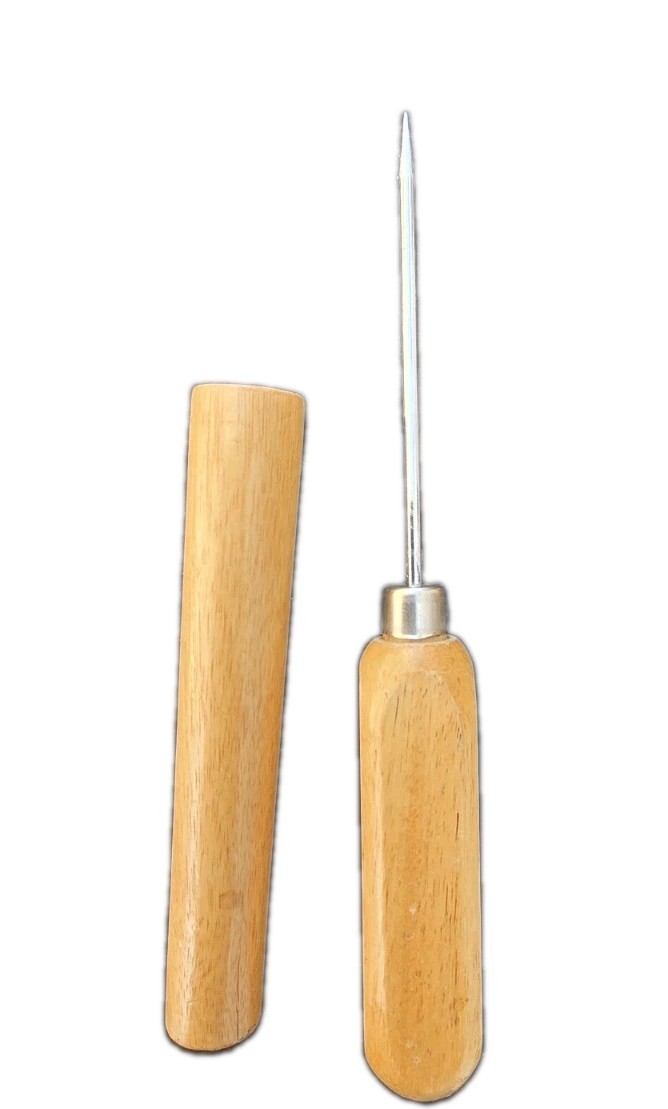 Vintage Ice Pick with Hardwood Handle With Cover