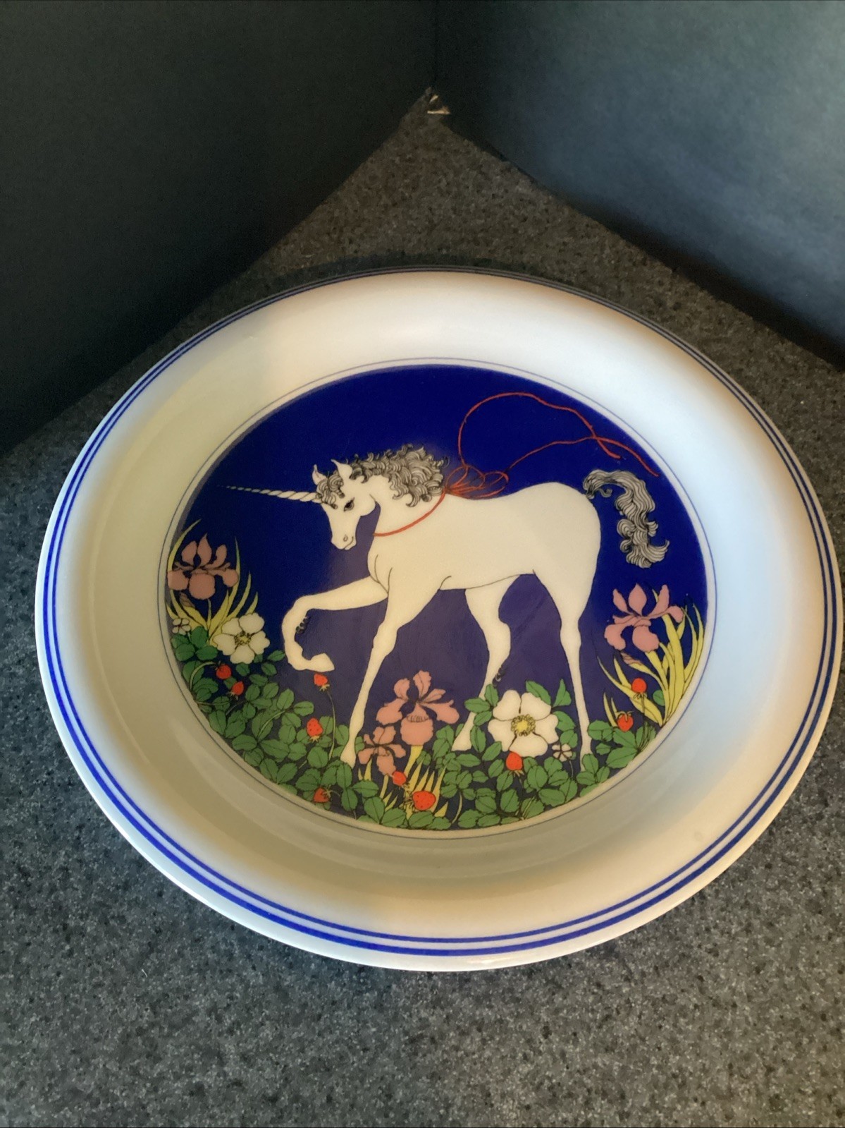 Vintage Audrey Christie Unicorn Plate