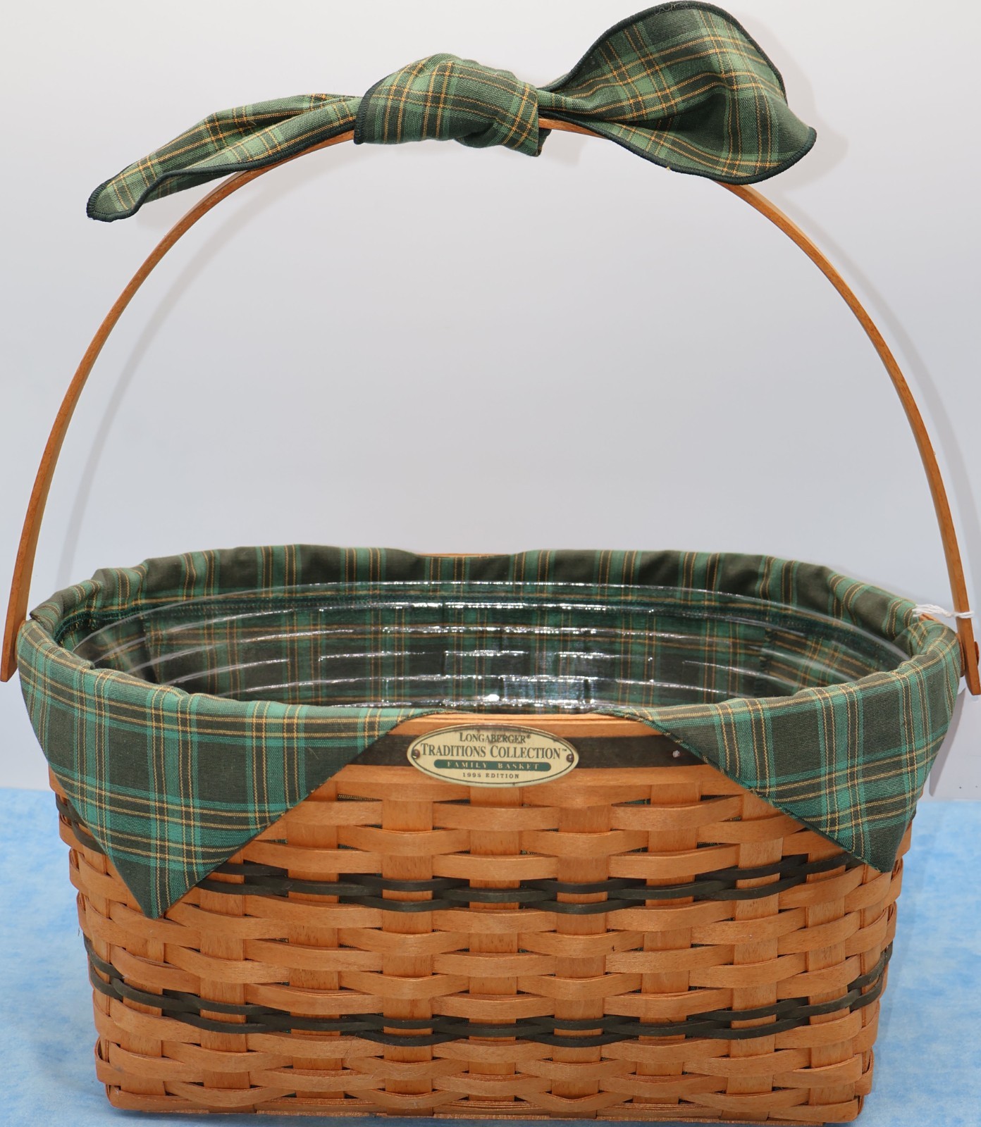 Longaberger 1995 Traditions Collection Family Basket, Liner, Protector