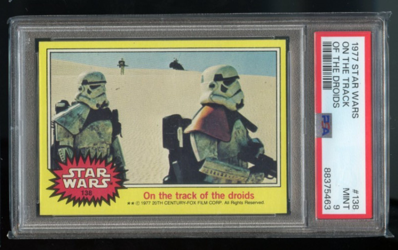 1977 Topps Star Wars #138 On the Track Of The Droids Series 3 Yellow PSA 9 Mint