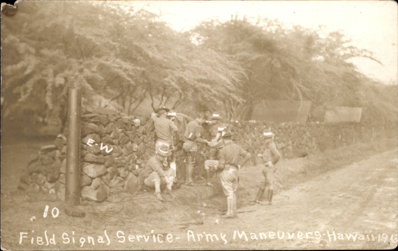 Oahu Hawaii HI Field Signal Service Army Maneuver c1910s Real Photo Postcard bhn