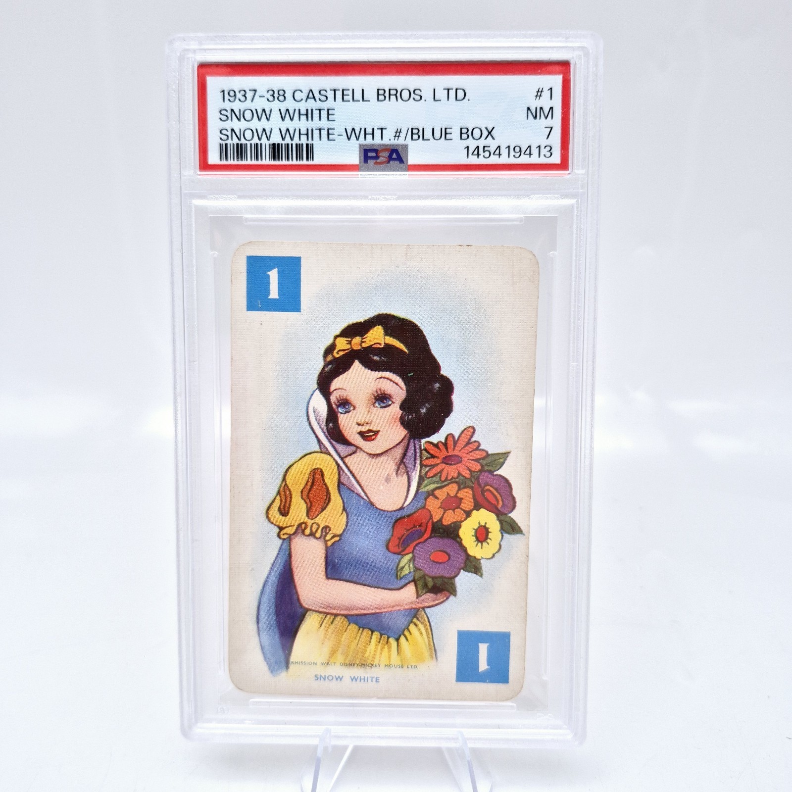1937 Castell Bros Disney Snow White #1 PSA 7 Blue Square Rookie Card