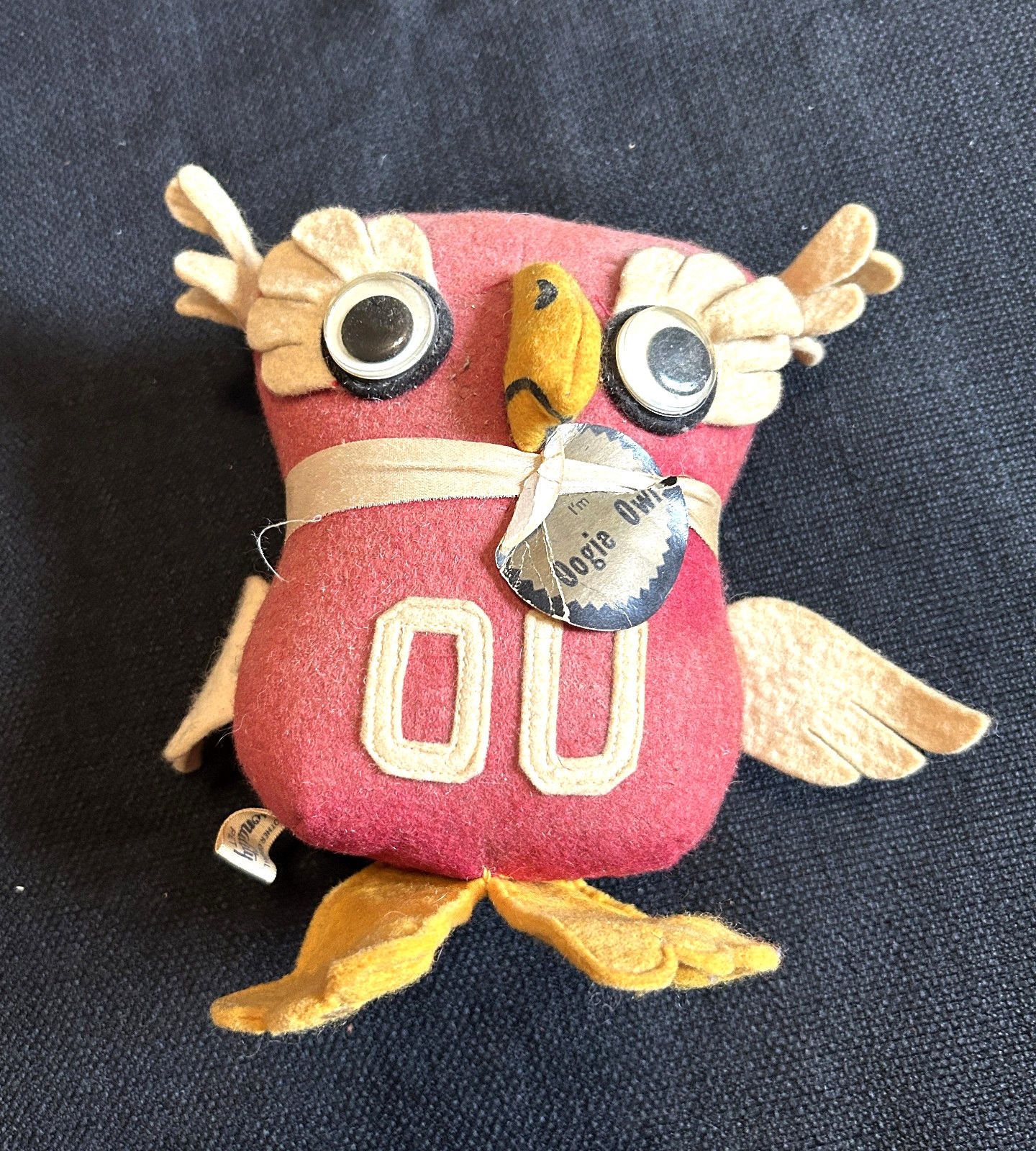 VINTAGE University of Oklahoma owl OU mascot stuffed plush personality pet - OLD