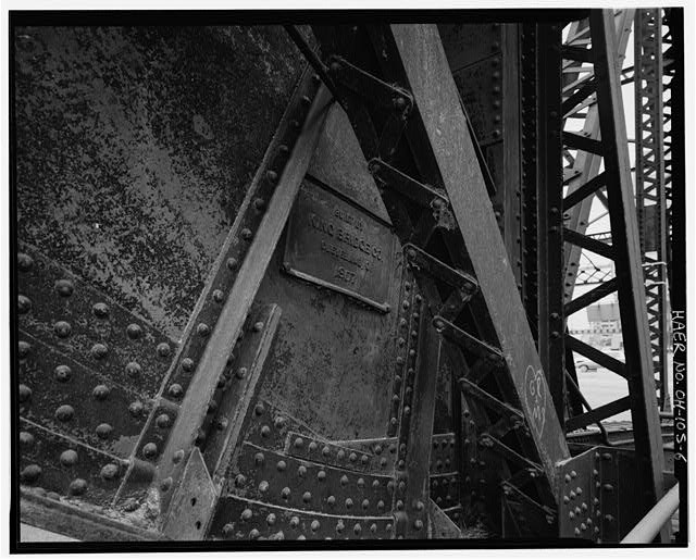 Bridge Builder\'s Stamped Plate Curved Quadrant 1900s Steel Bridge Detail