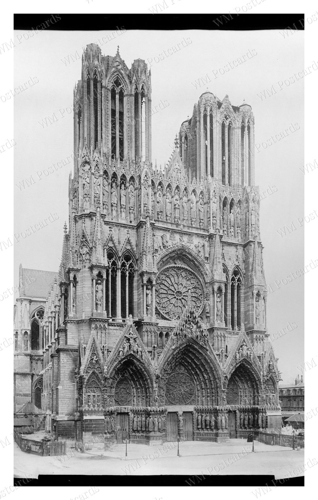 Reims France circa 1865-1914 Cathedral Façade Rose Window Standard Postcard