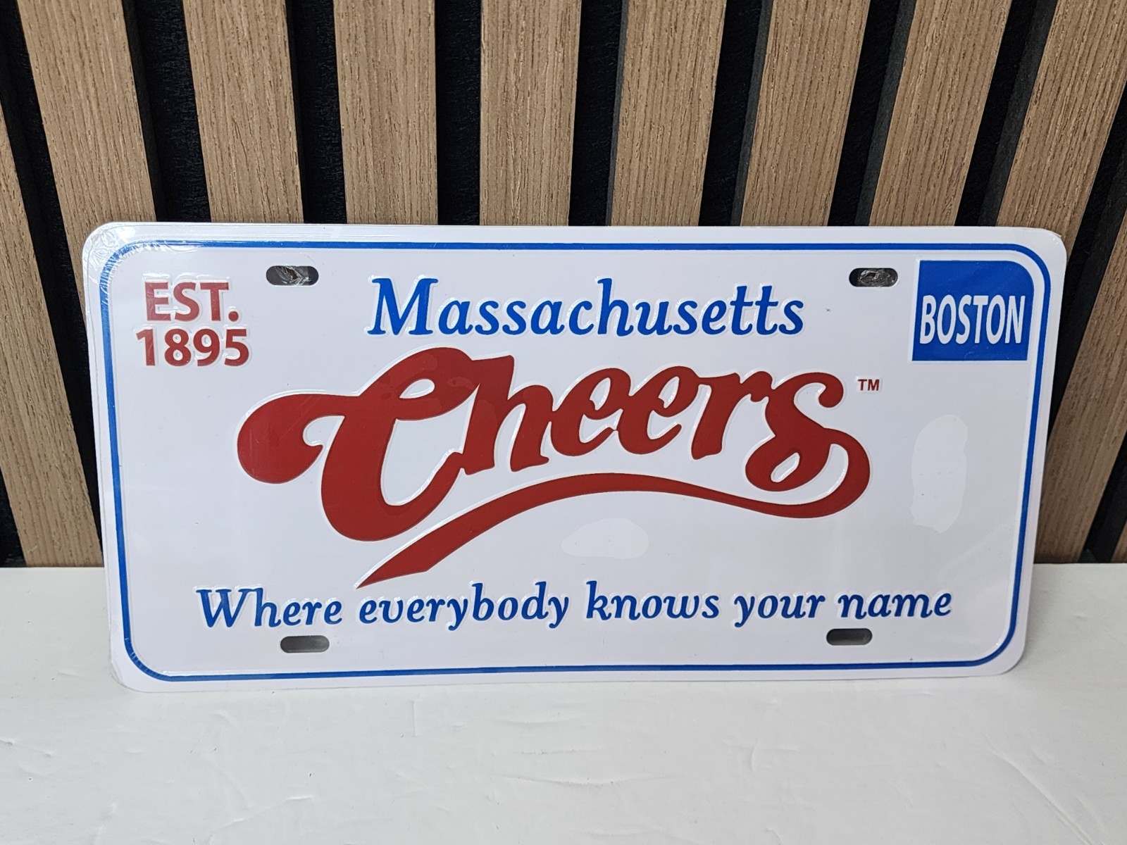 CHEERS Bar Metal License Plate Massachusetts Ted Danson Woody Harrelson New