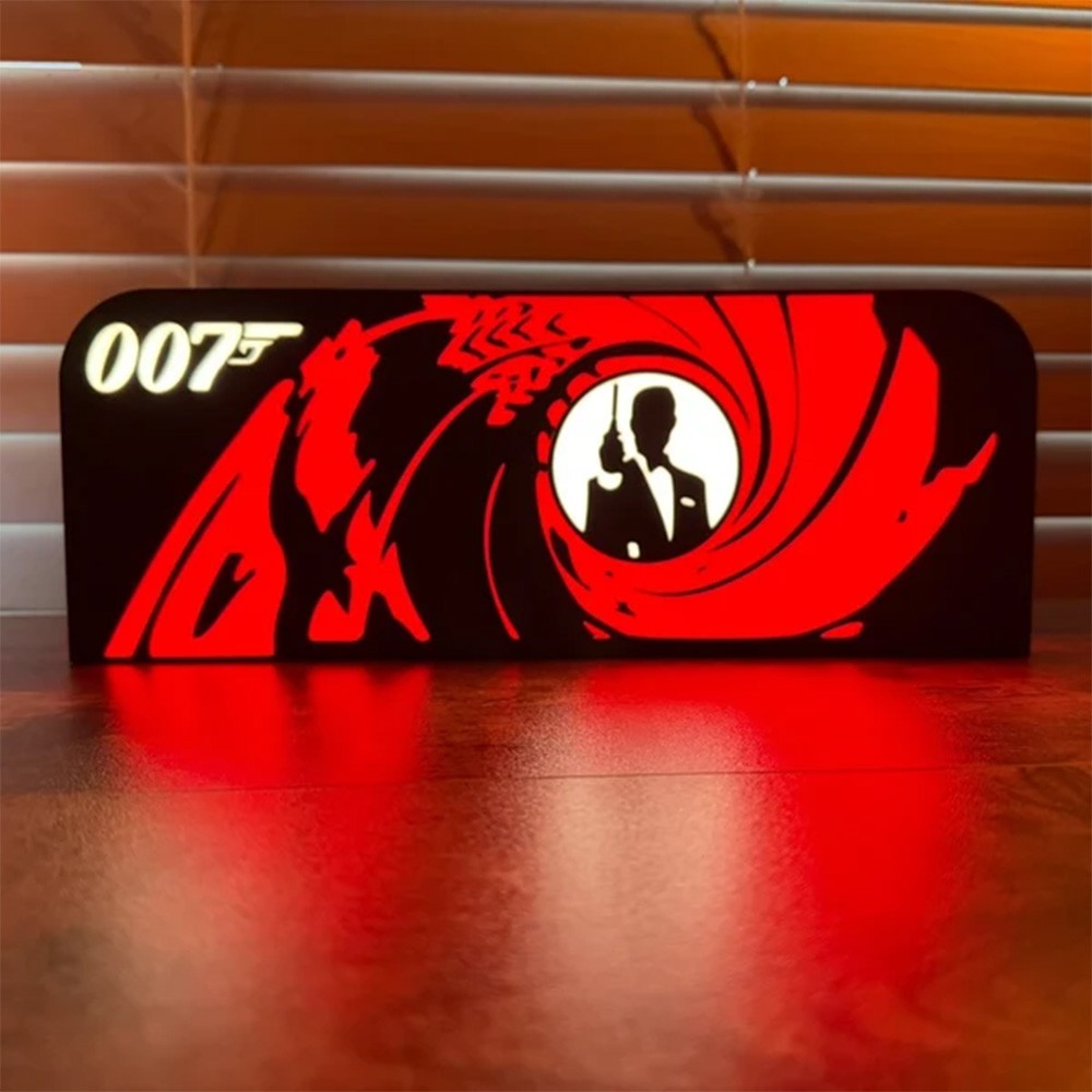  Goldeneye 007 Pinball Topper 3D Printed LED Light Box Game Arcade Decor