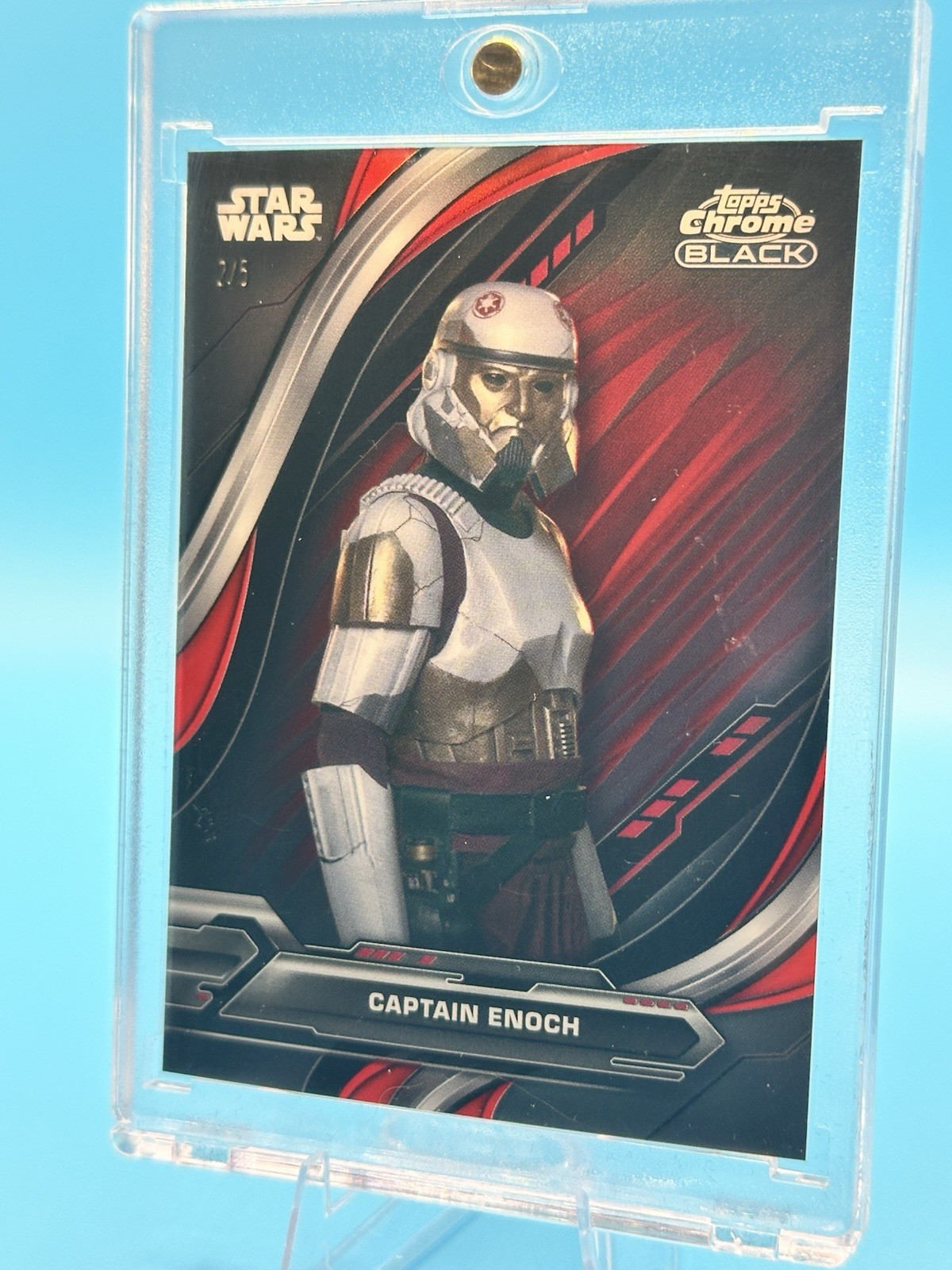 2024 Topps Chrome Black Star Wars CAPTAIN ENOCH Red Refractor 2/5 #47 Ahsoka RC