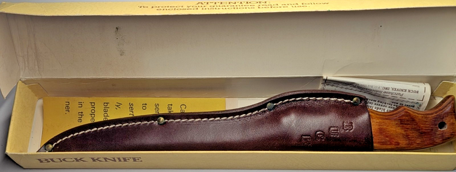 Vintage Buck 122 Ultimate Fillet Knife Bass Pro Shops Wood Handle USA NOS
