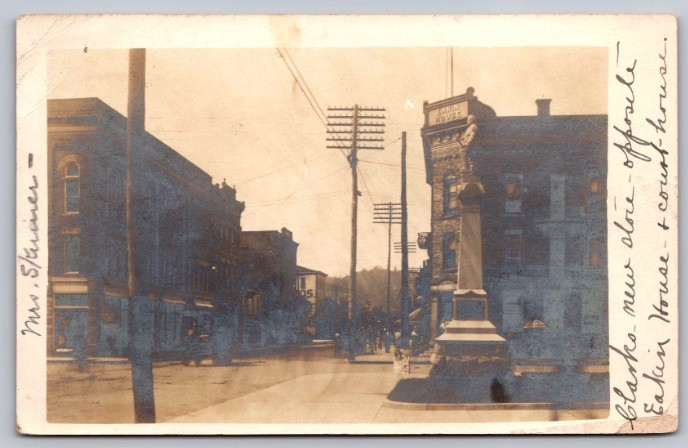 c1905 Eakin House Hotel & Monument New Martinsville West Virginia WV UDB RPPC