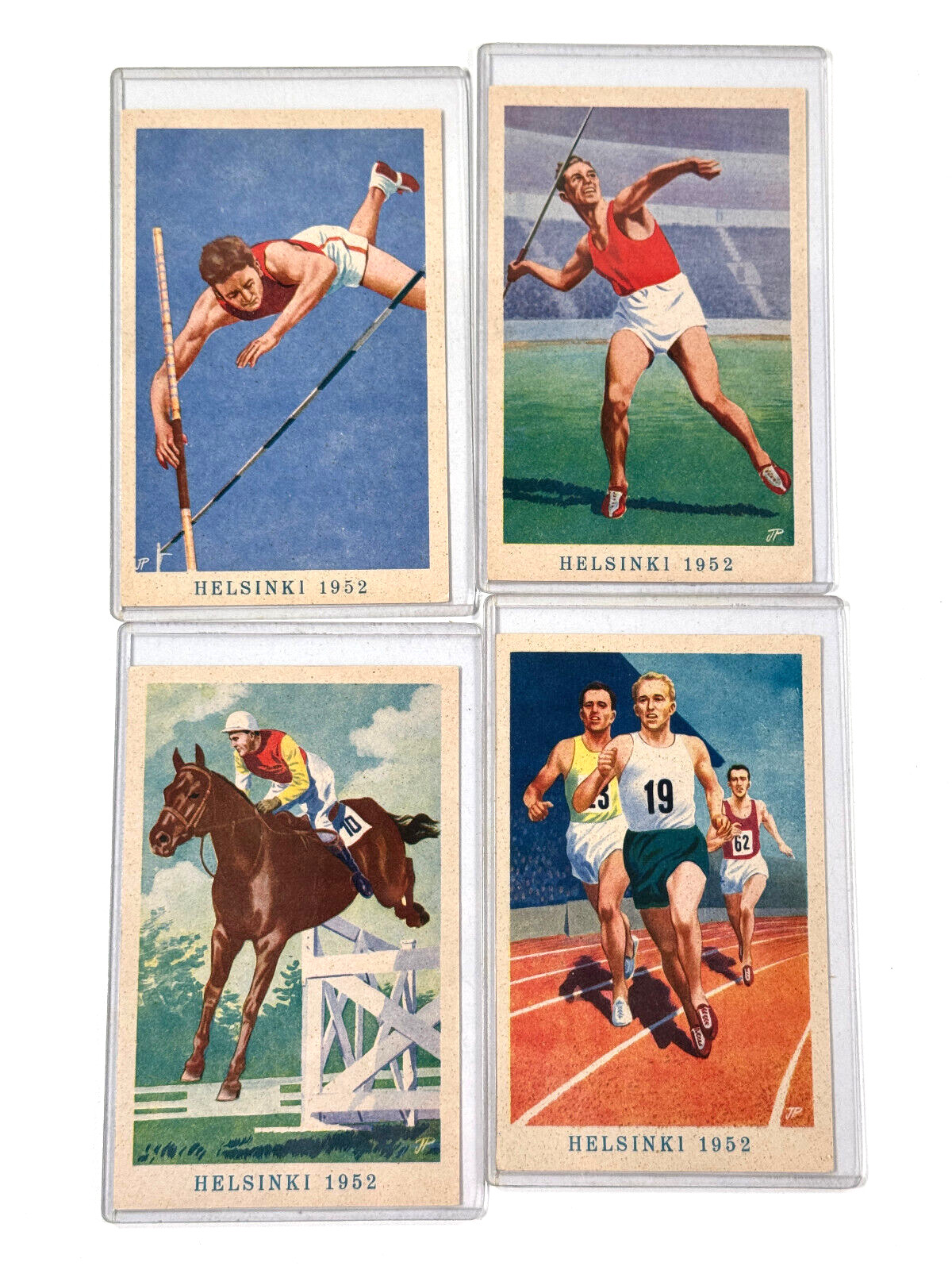 Russian Postcard Lot #14 Helsinki Olympics 1952 POle Vault Running Horse 