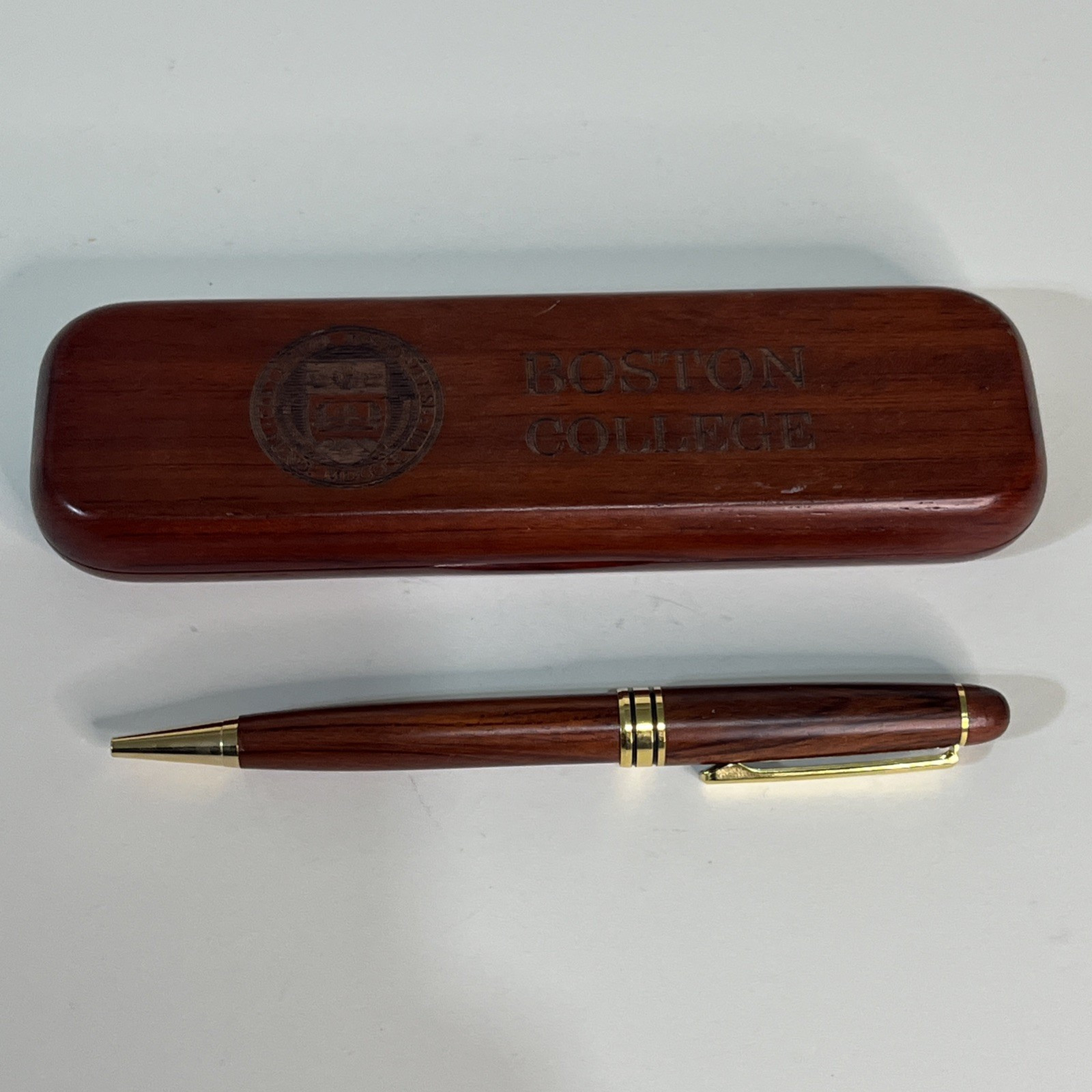 Vintage Boston College Wooden Pen Engraved Color Massachussetts United States