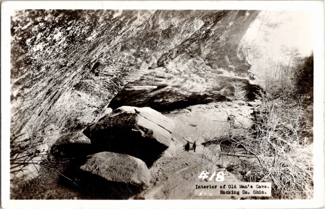 Vintage Old Man\'s Cave Ohio Black & White Photo RPPC Postcard #18