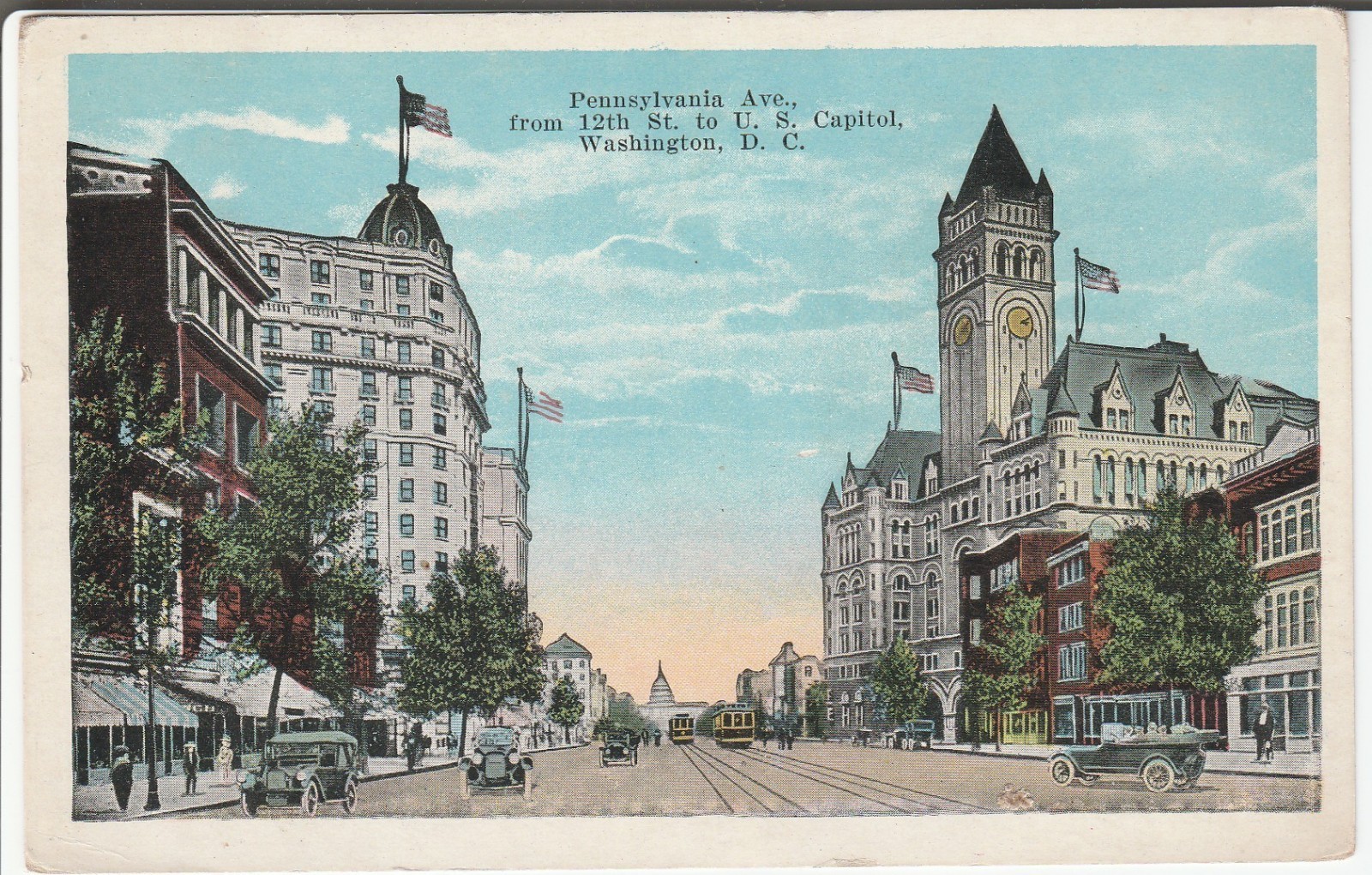 Washington DC postcard - Pennsylvania Avenue From 12th Street 1910s