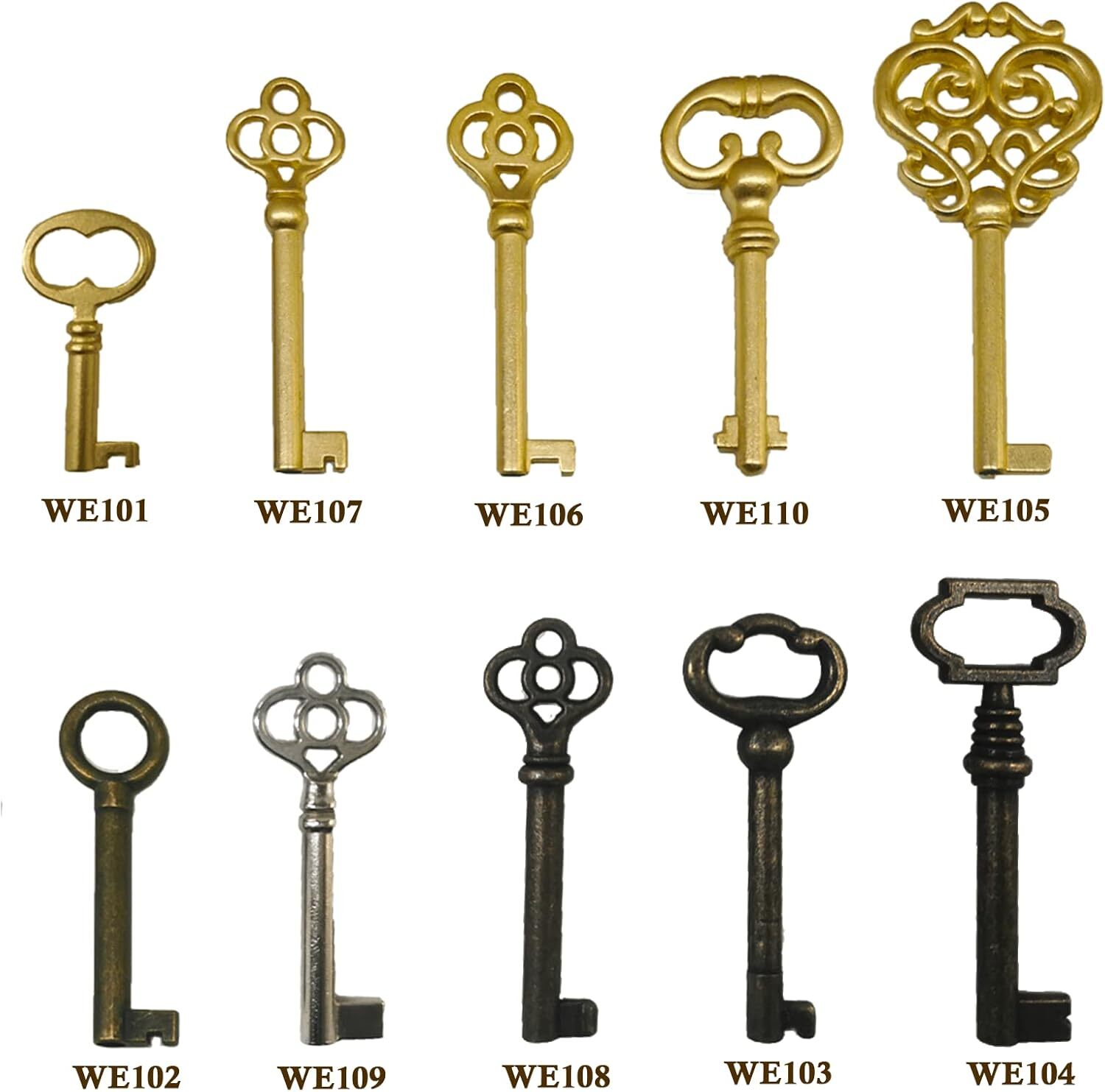 10PCS Universal Skeleton Keys Replacement for Vintage Antique Furniture