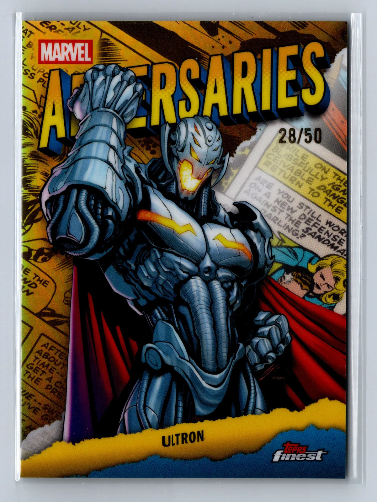 2026 Topps Finest Fantastic Four Ultron Adversaries Gold Refractor /50 #AD-19