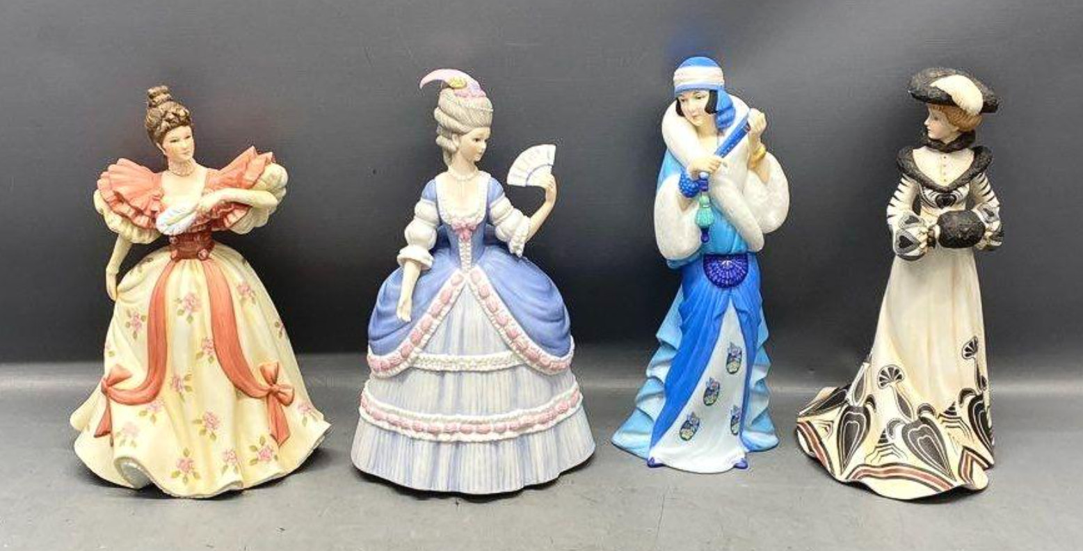 Lenox Japan Set 4 Porcelain Figurines First Waltz Governor\'s Garden Party Rhapso