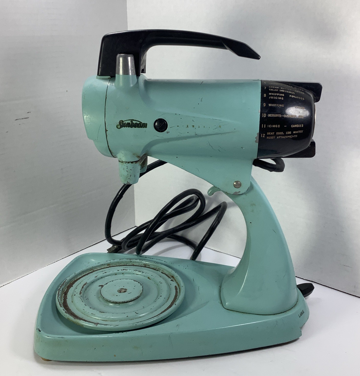 VTG 50s SUNBEAM Mixmaster Model 12 Turquoise Teal Blue Green Working