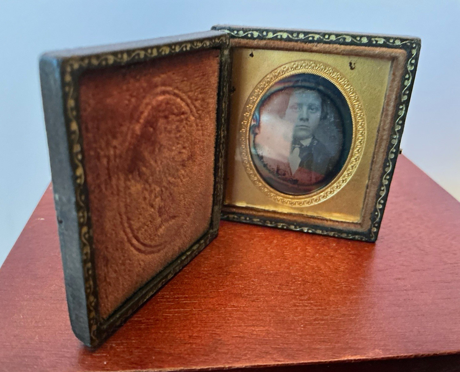 Antique Black & White Child Portrait Cased Photograph, Union Case, Original
