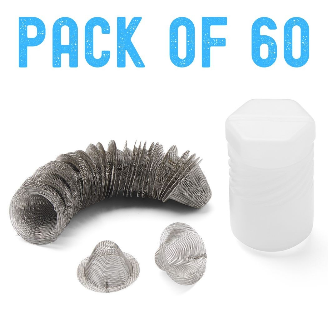 60Pc Bowl Screens for 14MM Glass Bowl Stainless Steel Adjustable Bowl Screens