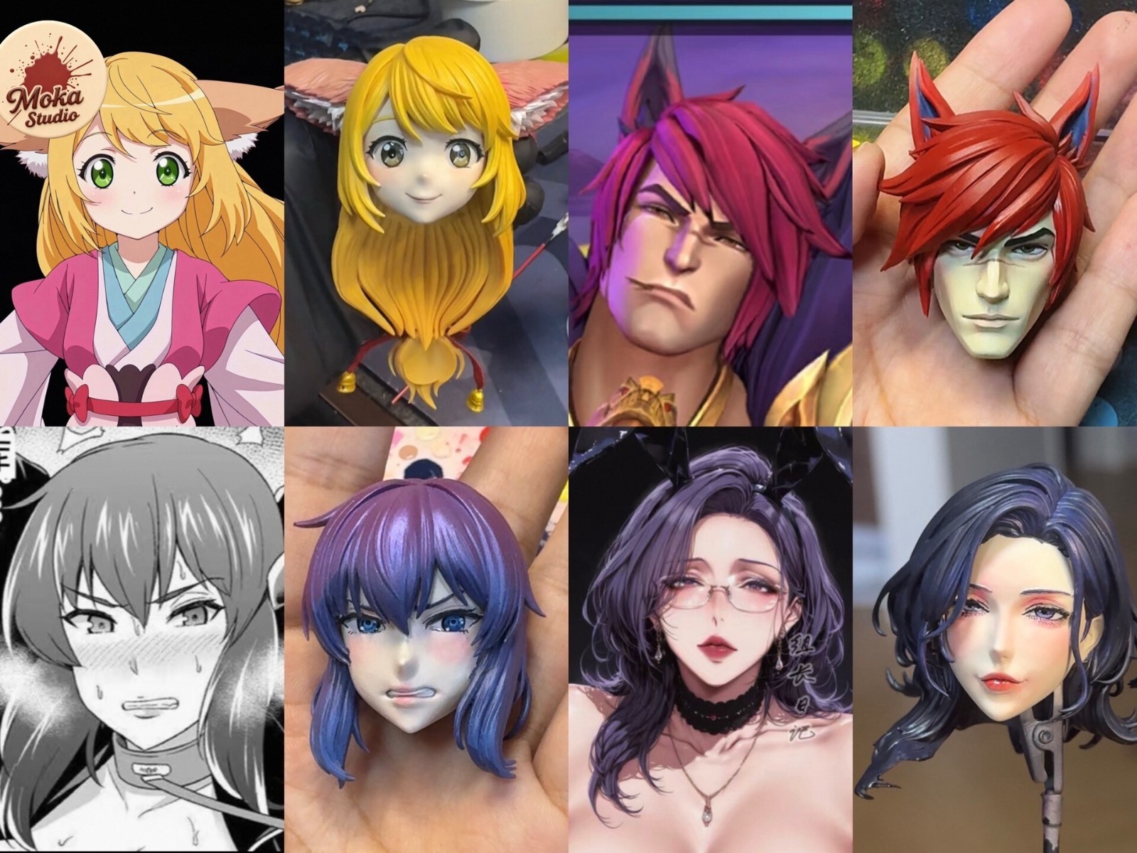 custom  1/6 cartoon head  anime