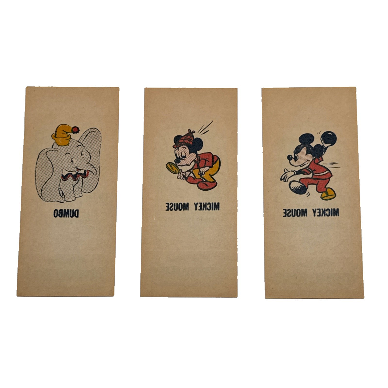 1963 Topps Bubble Gum Disney Tatoo Gum Wrappers Tattoo Mickey, Dumbo Lot of 3