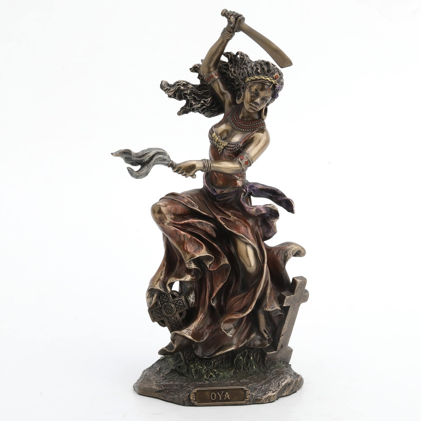 Veronese Design Bronzed OYA Goddess of Wind and Transformation Statue