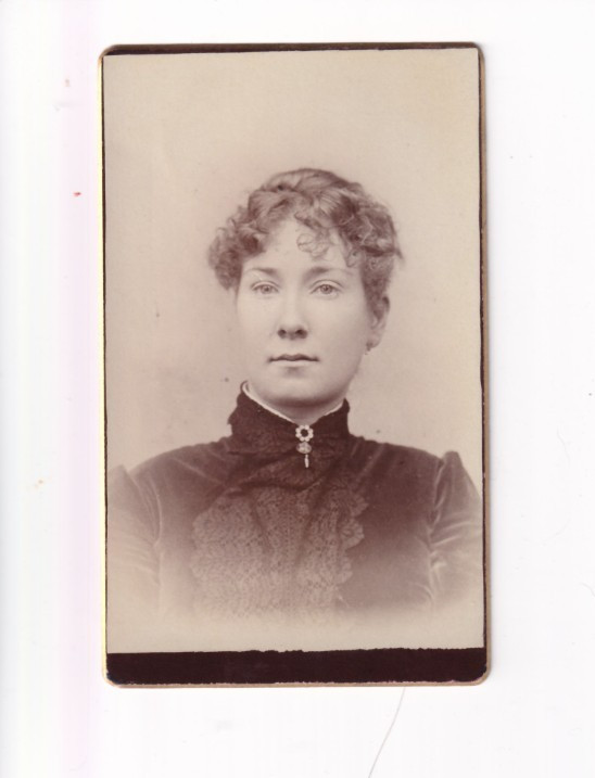 Antique CDV  Young Woman with nice broach back blank