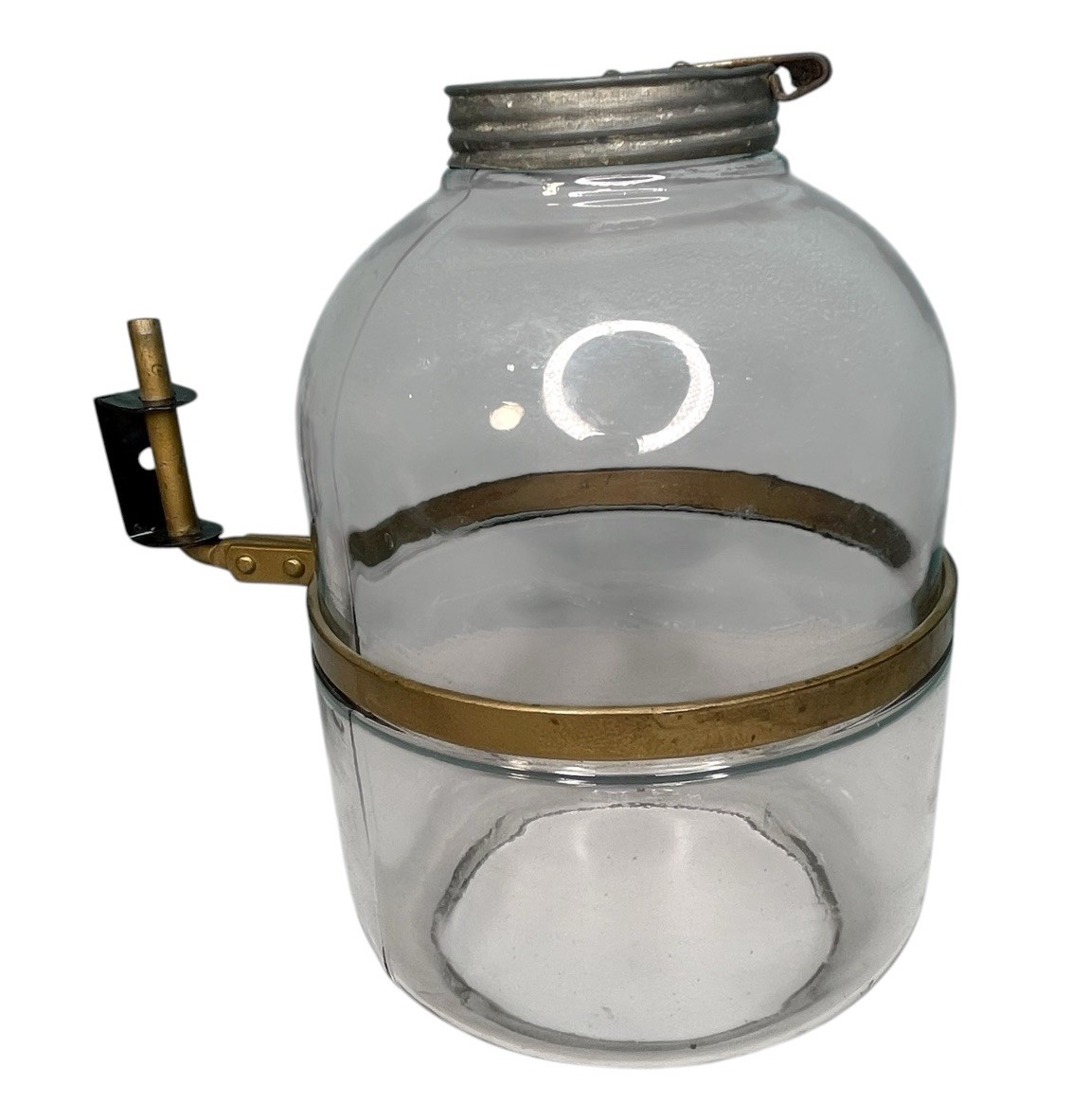 Hoosier Antique Cabinet Flour Sugar Dispenser Glass Jar Lever Bracket Kitchen