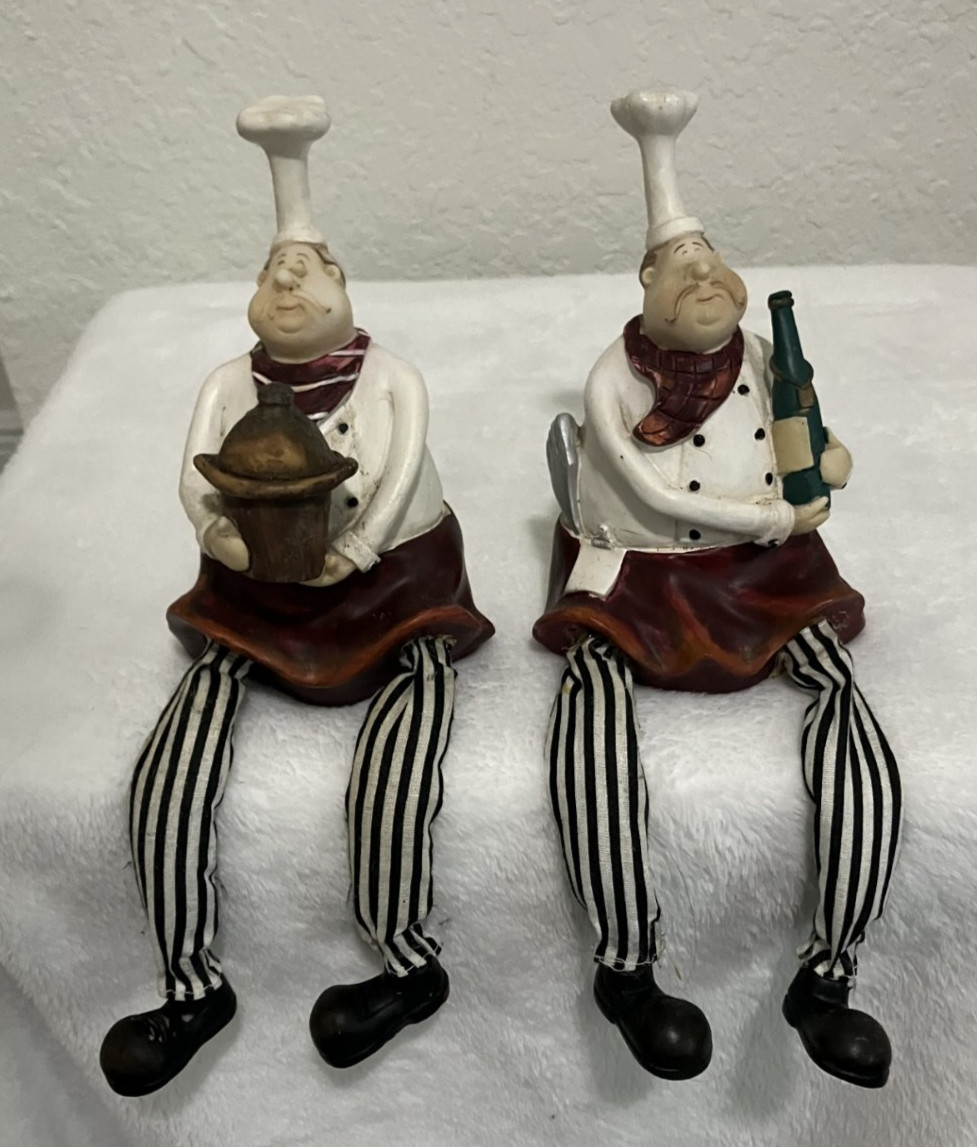 Set of 2 Fat Chef French Chef Shelf Sitters