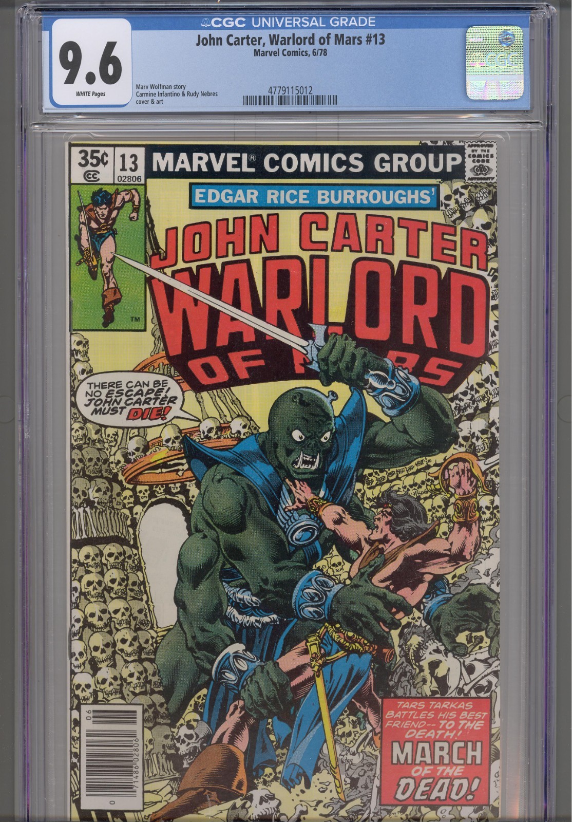 John Carter Warlord of Mars #13 CGC 9.6 1978 Marvel Comics Edgar R Burroughs