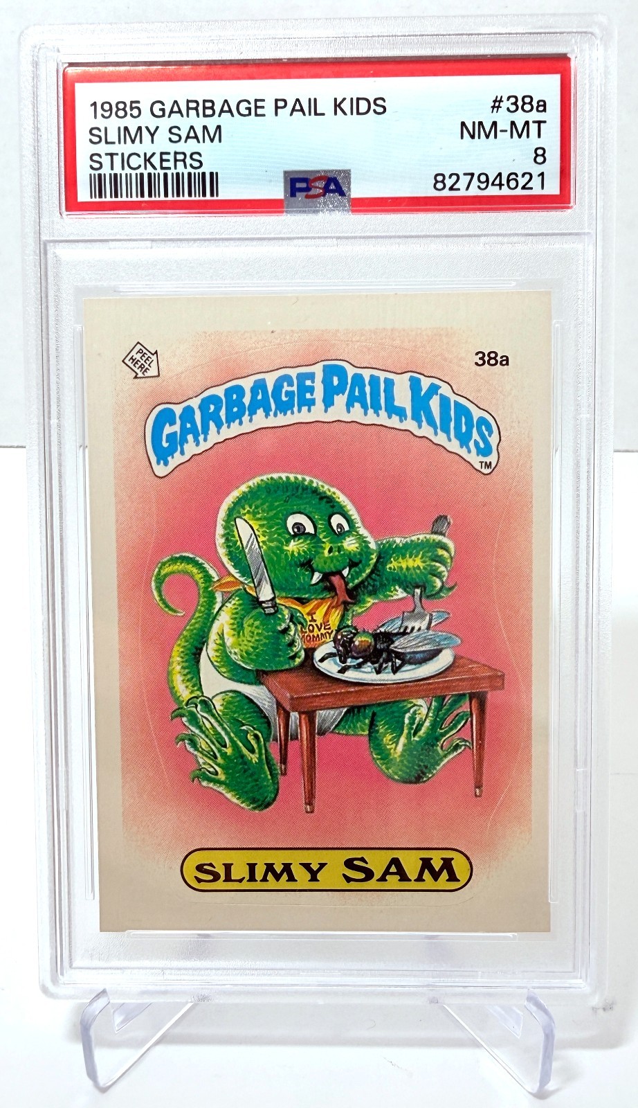 1985 Topps Garbage Pail Kids Series 1 - #38a Slimy Sam - PSA 8 NM-MT