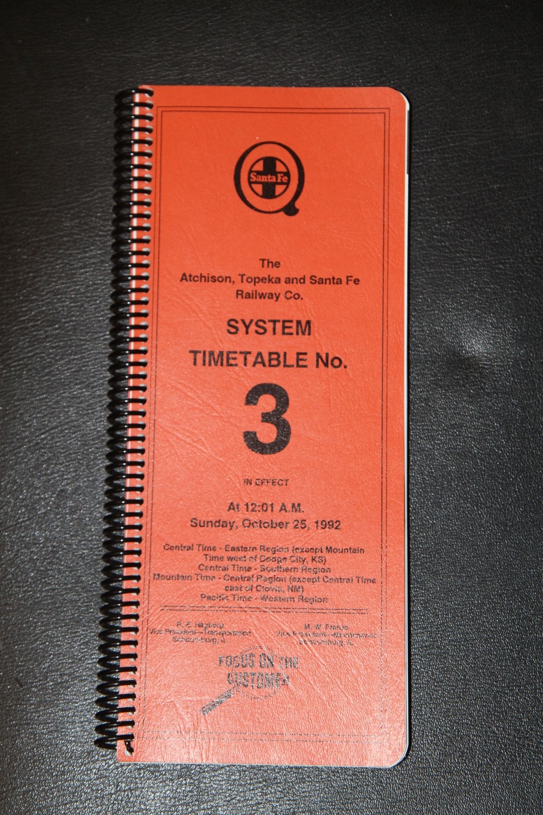 1992 Atchison Topeka  & Santa Fe System Employee Timetable No. 3