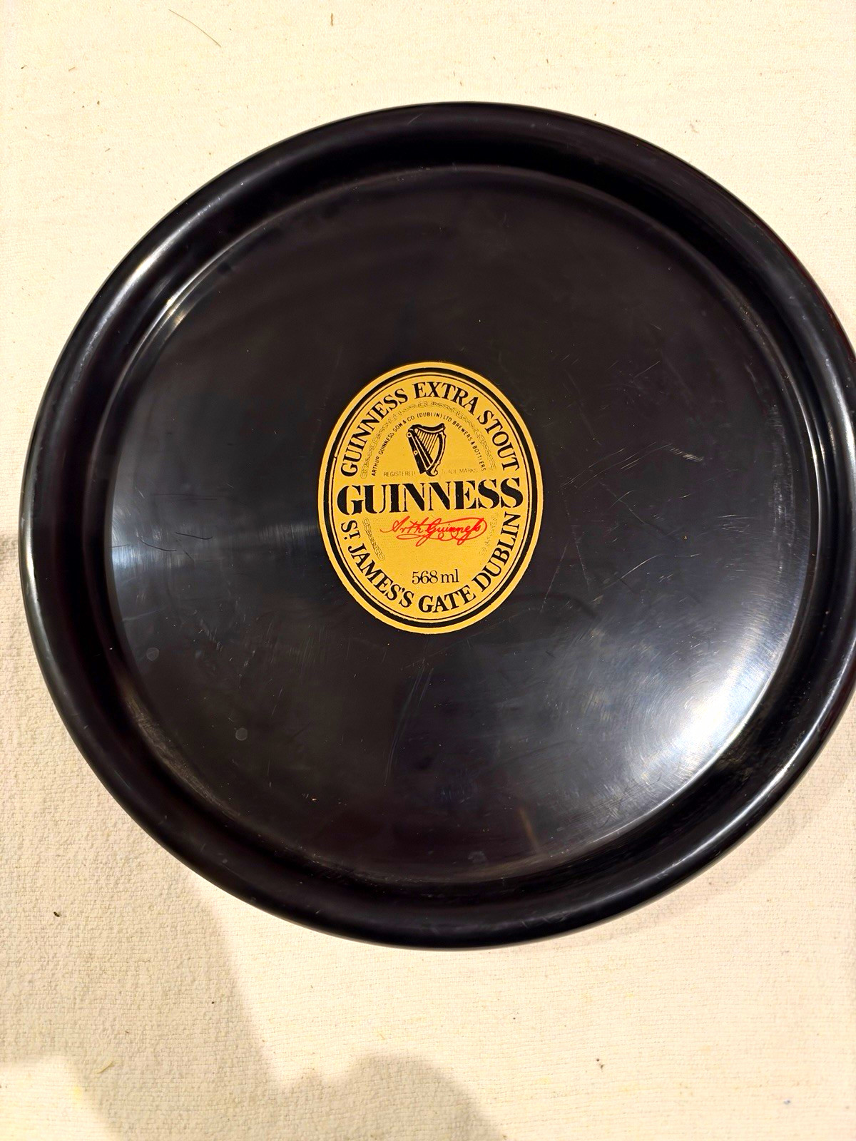 Guinness Extra Stout St. James\'s Gate Dublin Round Serving Tray Breweriana