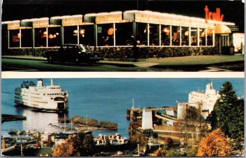 VANCOUVER Horseshoe Bay BC Canada Postcard TROLL\'S RESTAURANT c1970s Unused