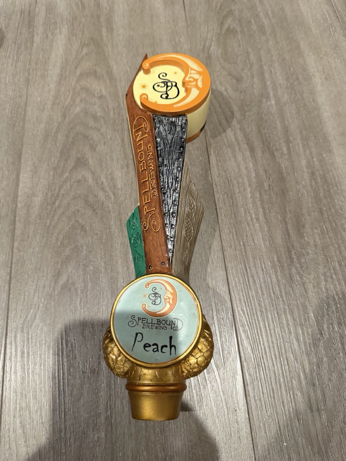 SPELLBOUND BREWING SPELLBOUND Peach draft beer tap handle 