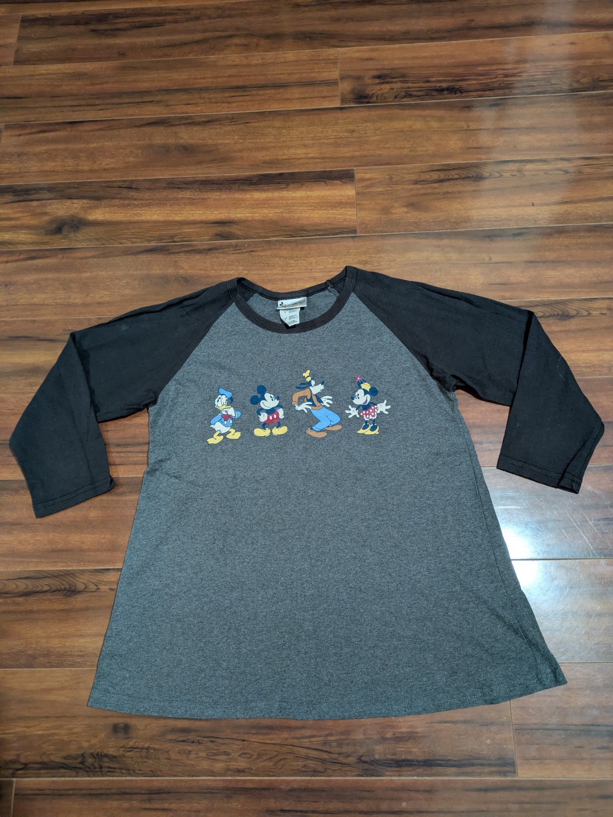 Vintage Disney Maternity 3/4 Sleeve Raglan T Shirt Mickey Mouse Womans Small
