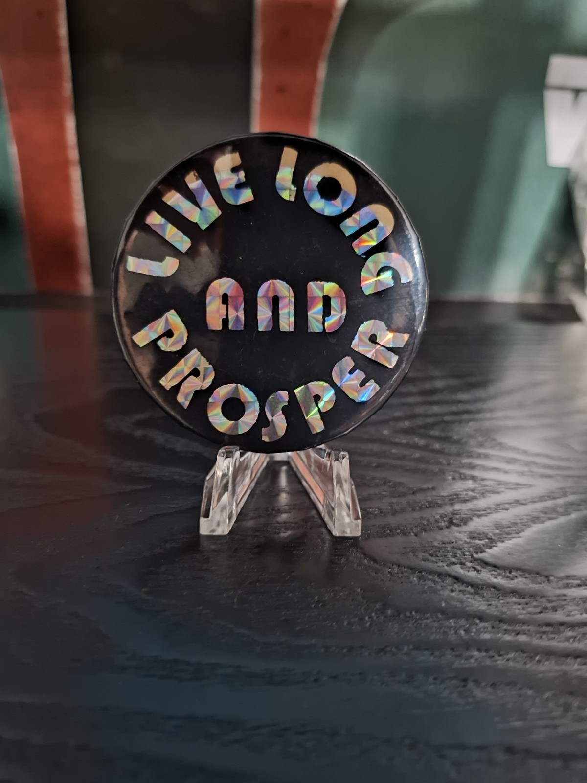 Vintage Star Trek Galore Live Long And Prosper Prismatic Button/Pinback