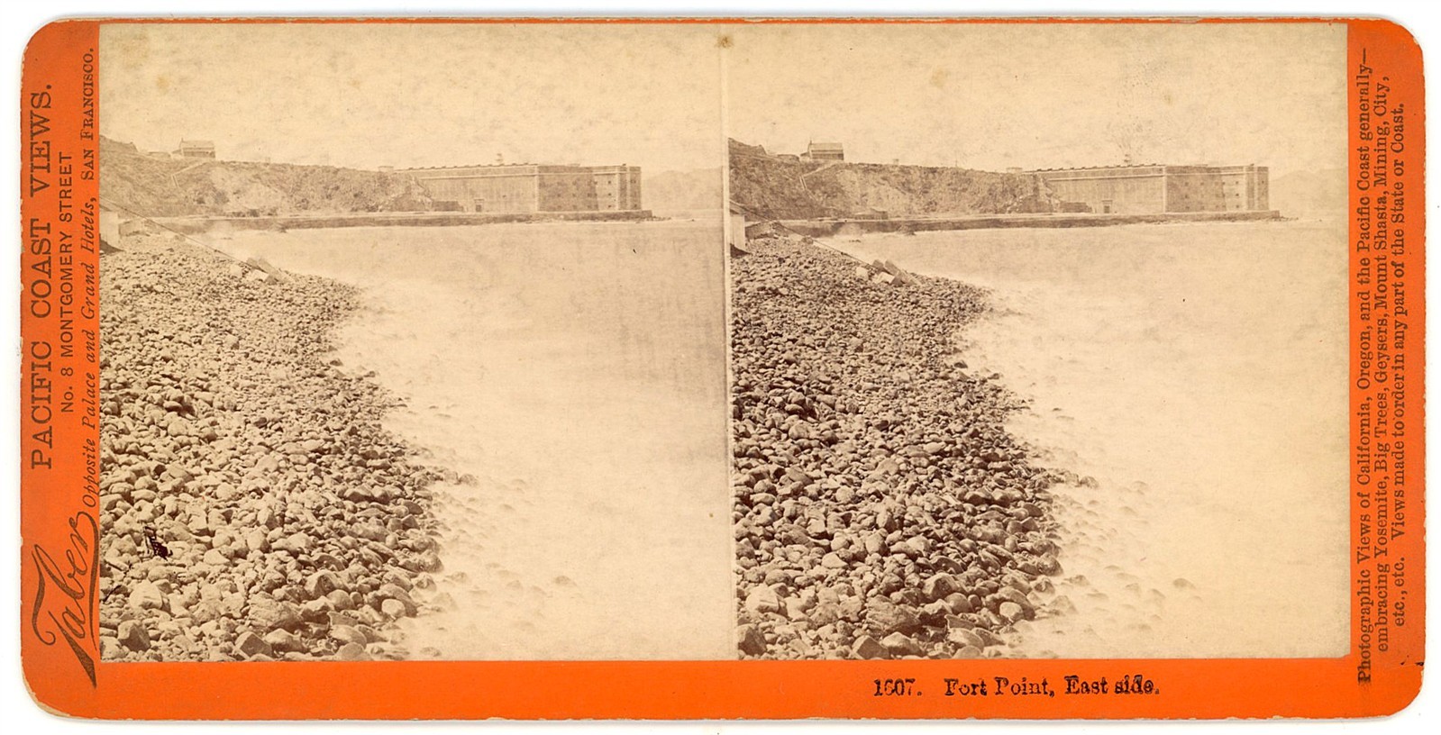SAN FRANCISCO STEREOVIEW - Fort Point - IW Taber 1870s