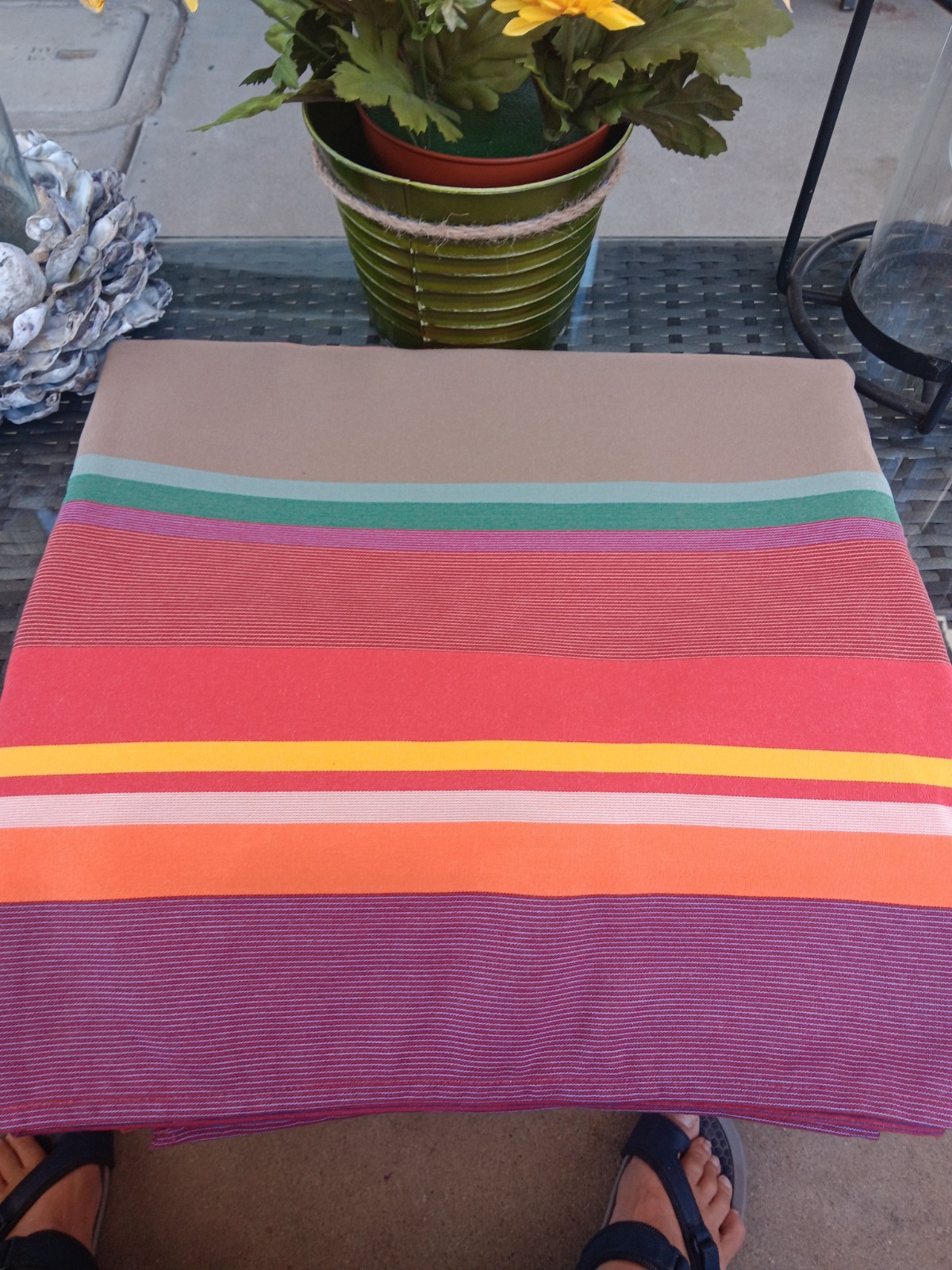 Vtg Bon Marche Tablecloth Rectange Mid Century Modern