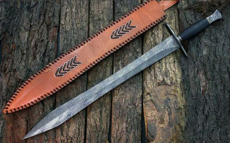 Hand Forged DAMASCUS STEEL SWORD 30