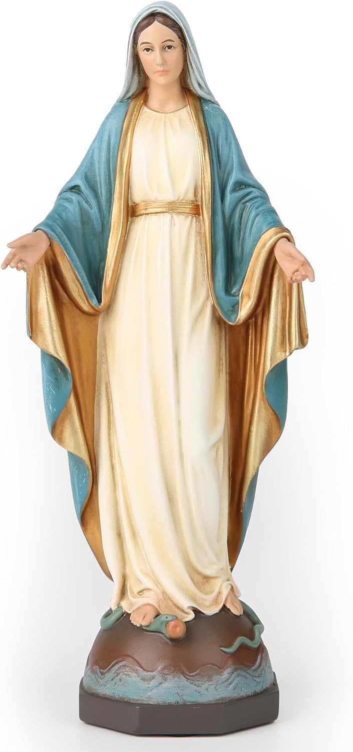 BC Catholic Our Lady of Grace Statue, Holy Mother Virgin Mary Figure, Religio