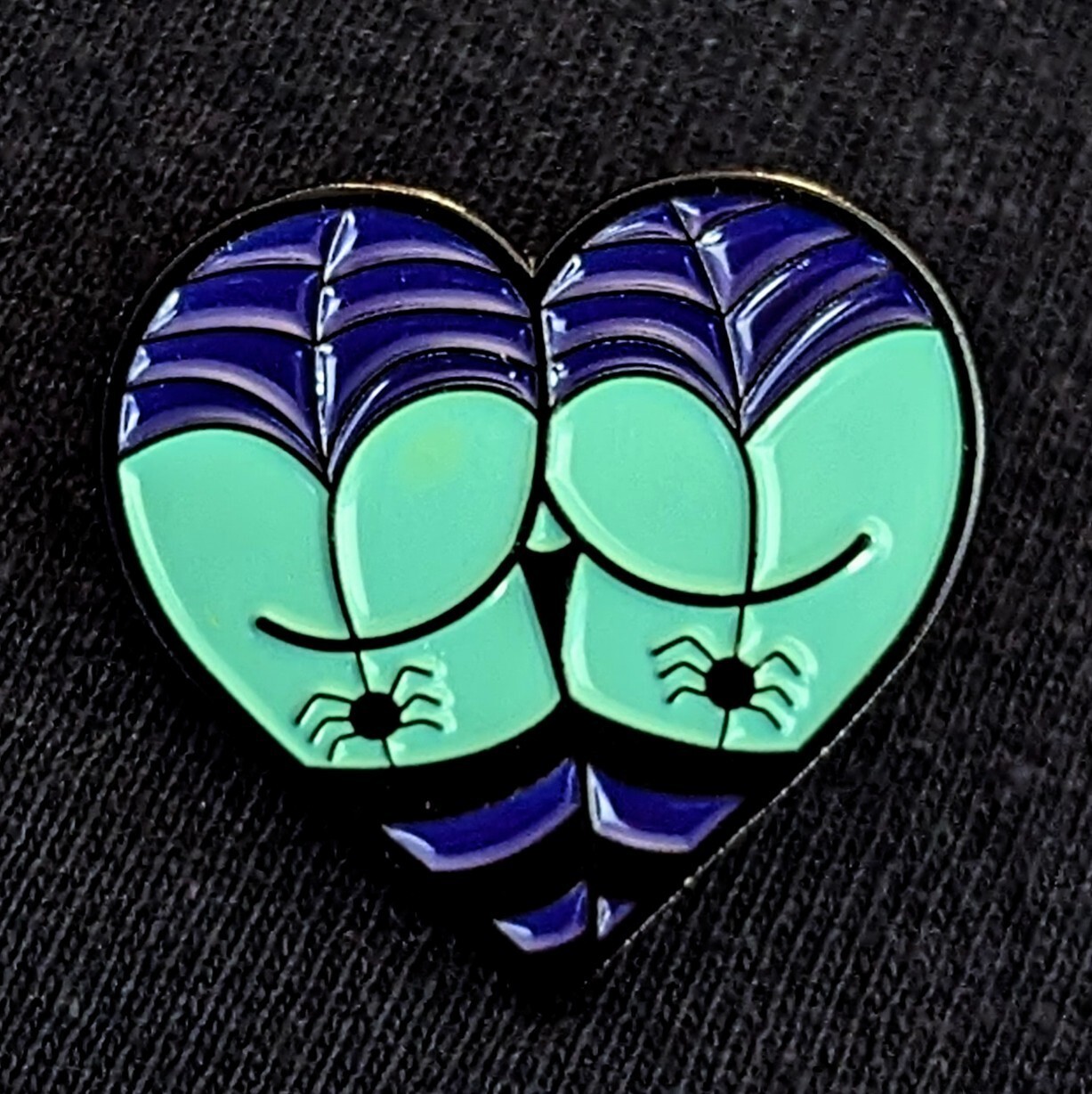 Spooky Spiderweb Garter Belt And Stockings Heart Pin